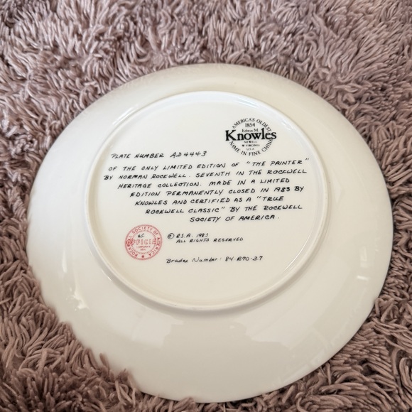 Norman Rockwell The Painter Ceramic plate vintage Americana cottage decor - Picture 3 of 9